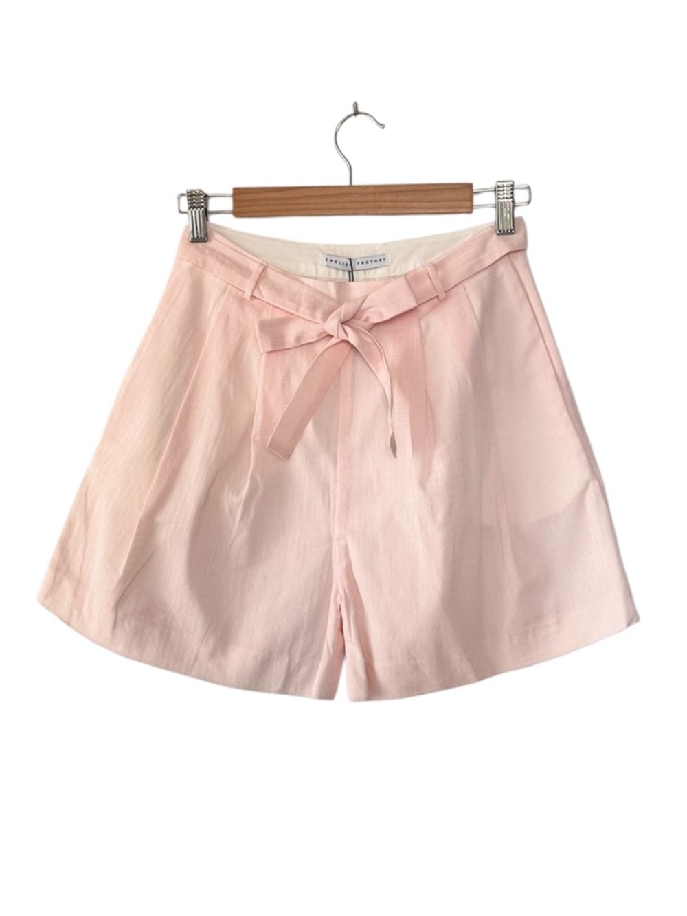English Factory Pink High Waisted Tailored Shorts NWT Side Zip Minimalist